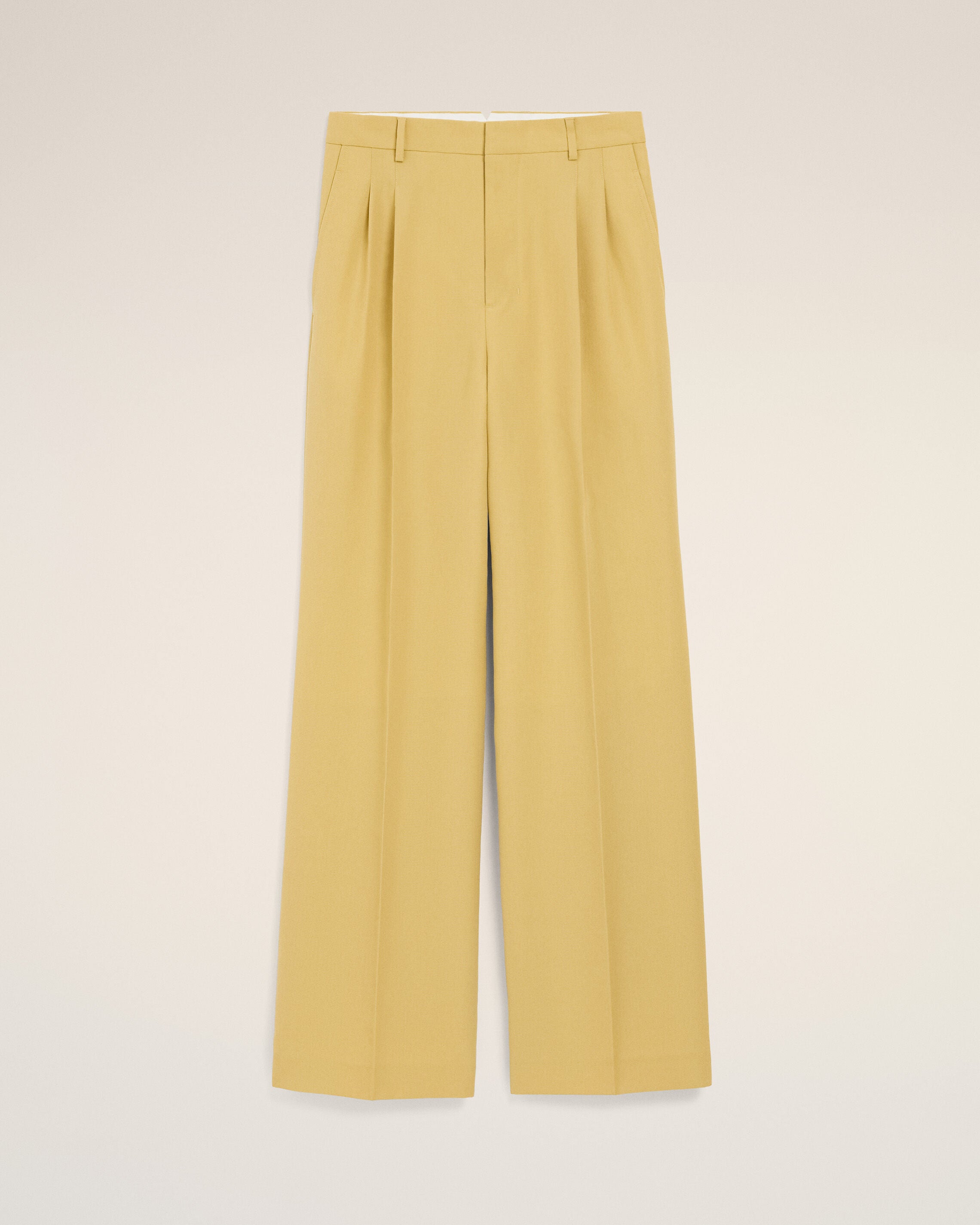YELLOW PASTEL Yellow New Wool Low Waist Wide Trousers | Ami Paris