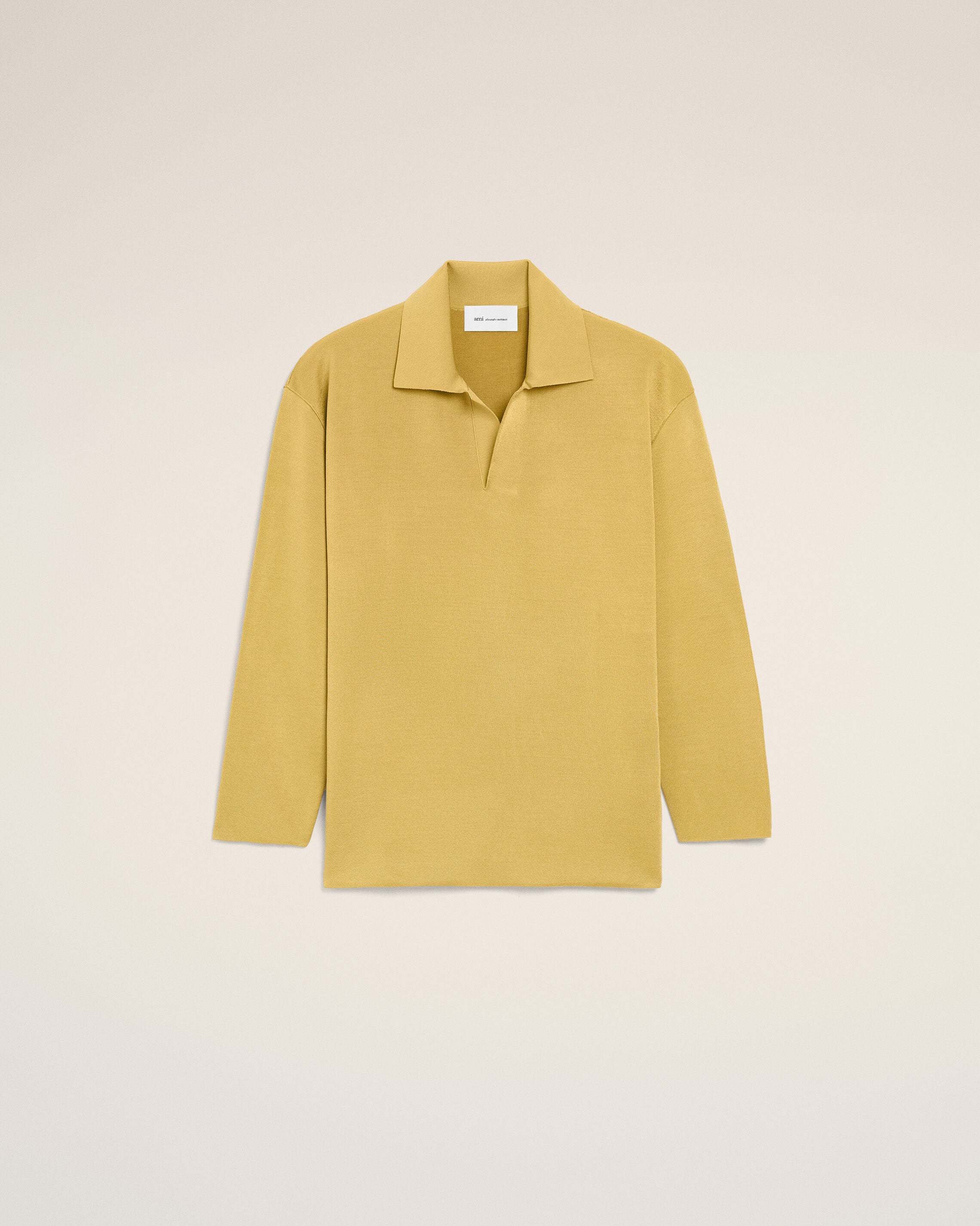 YELLOW PASTEL Yellow Wool Long Sleeves Polo | Ami Paris