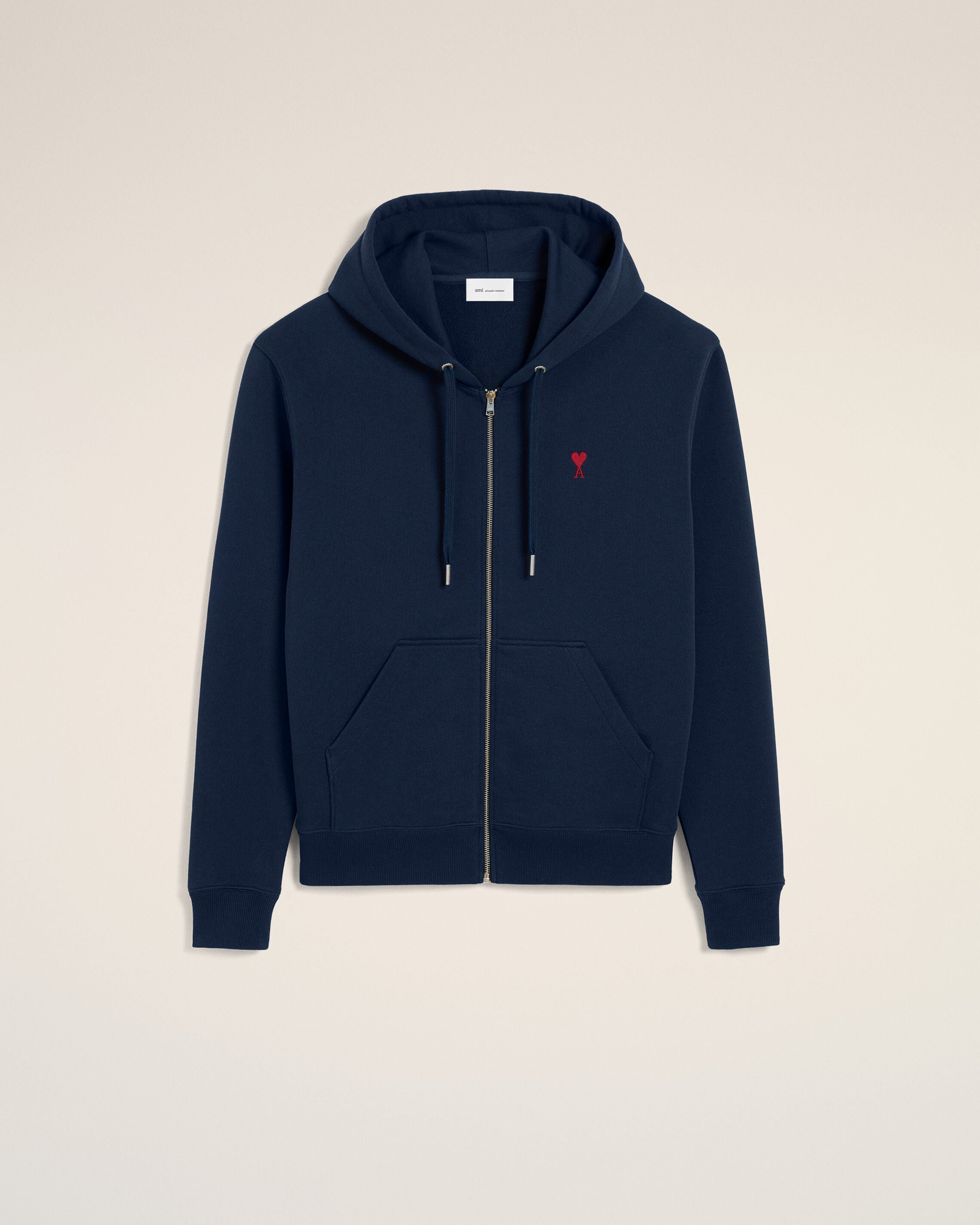 Night Blue Red Ami De Coeur Zipped Hoodie | AMI PARIS