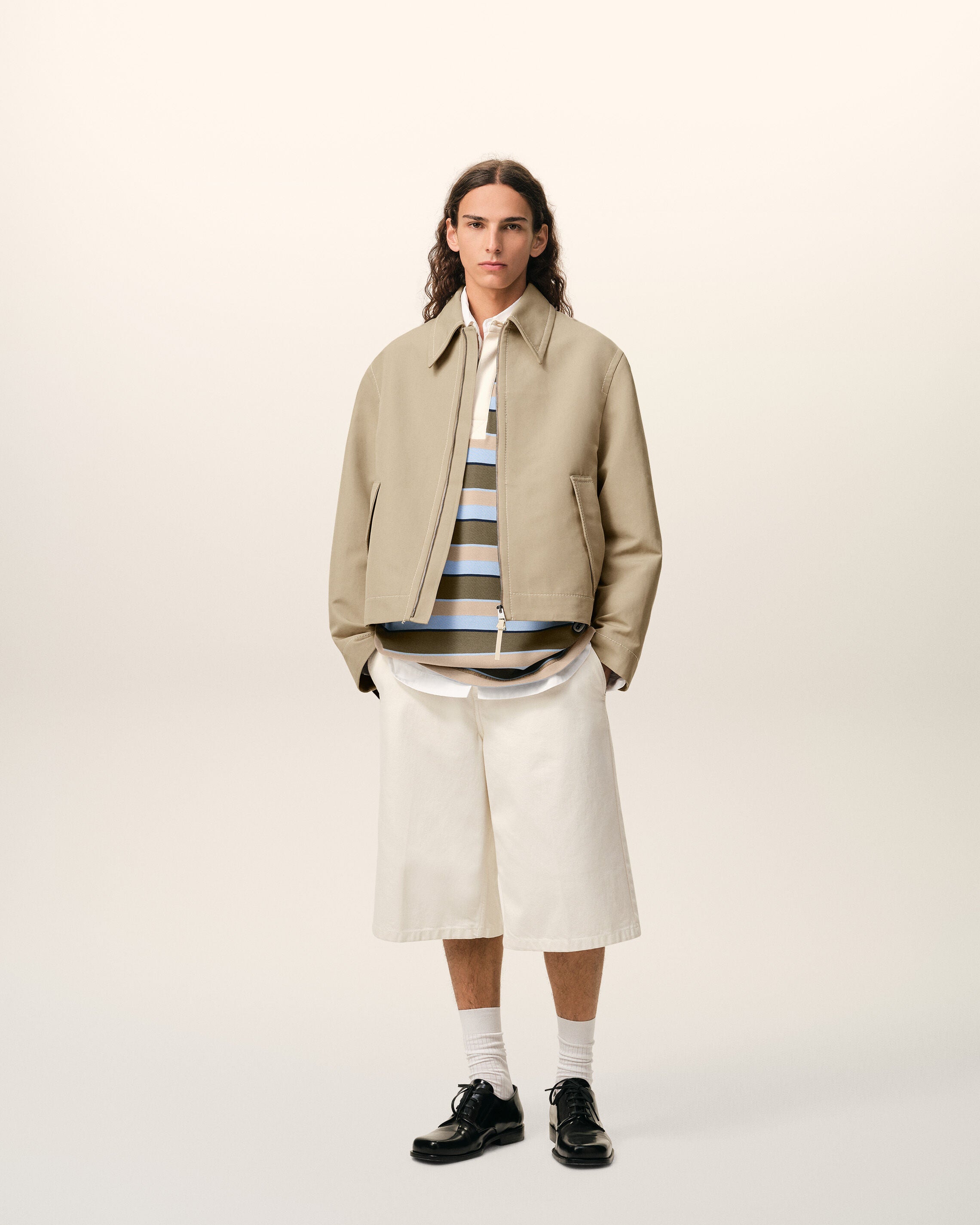 TAUPE BEIGE Beige Cotton Zipped Jacket | Ami Paris