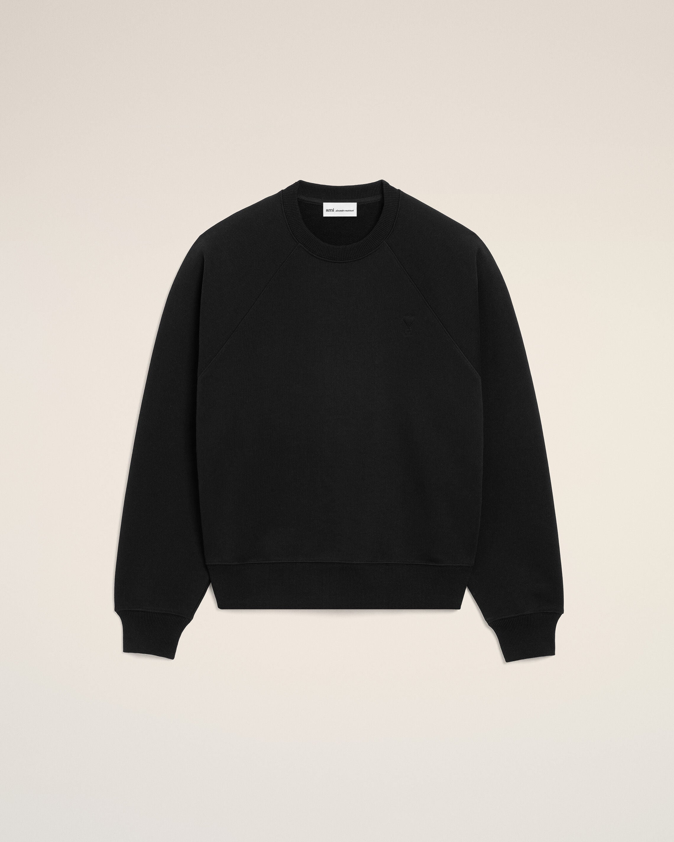 BLACK Black Cotton Ami De Coeur Sweatshirt | AMI PARIS