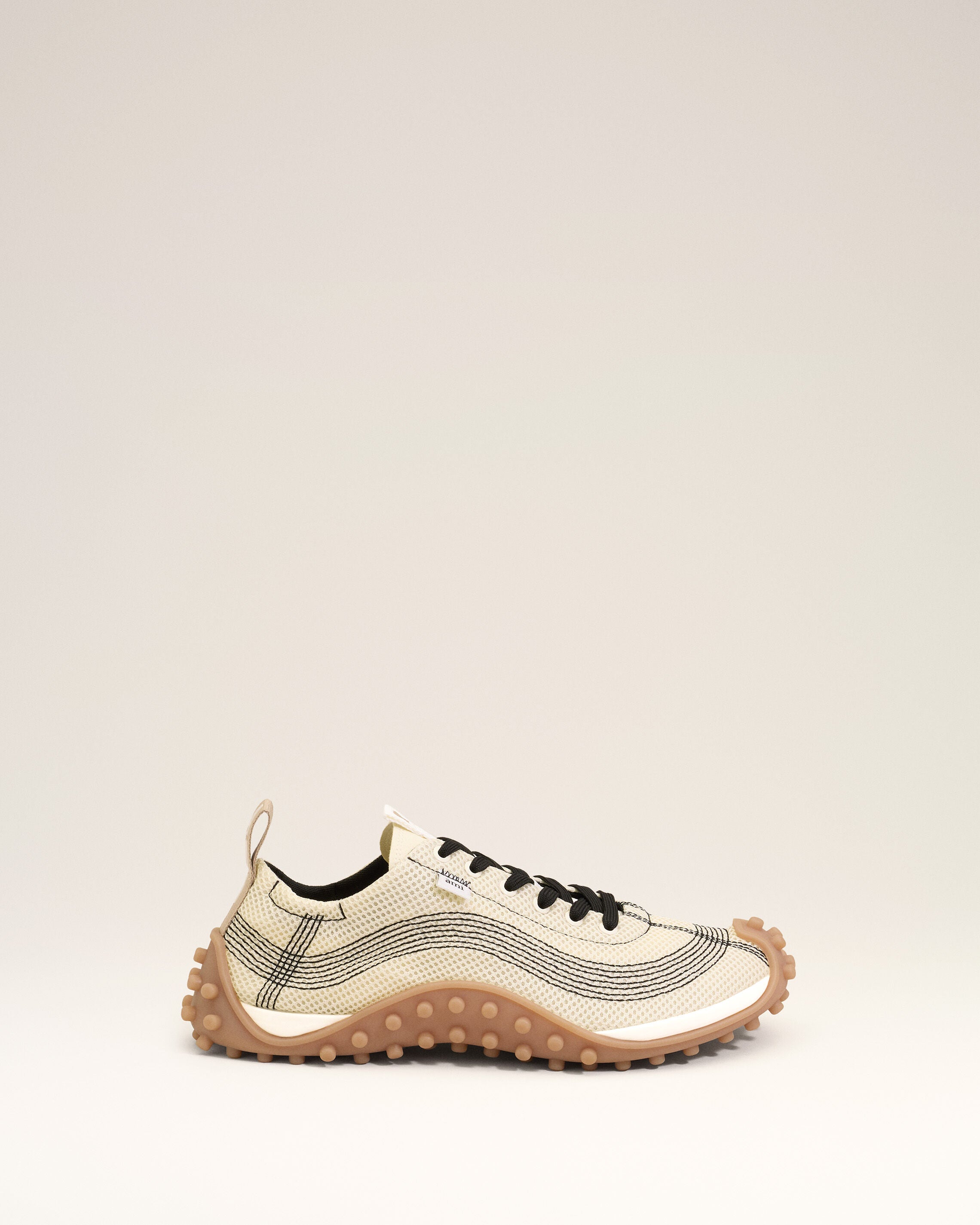 WHITE CREAM White Mesh Mirage Sneakers | Ami Paris