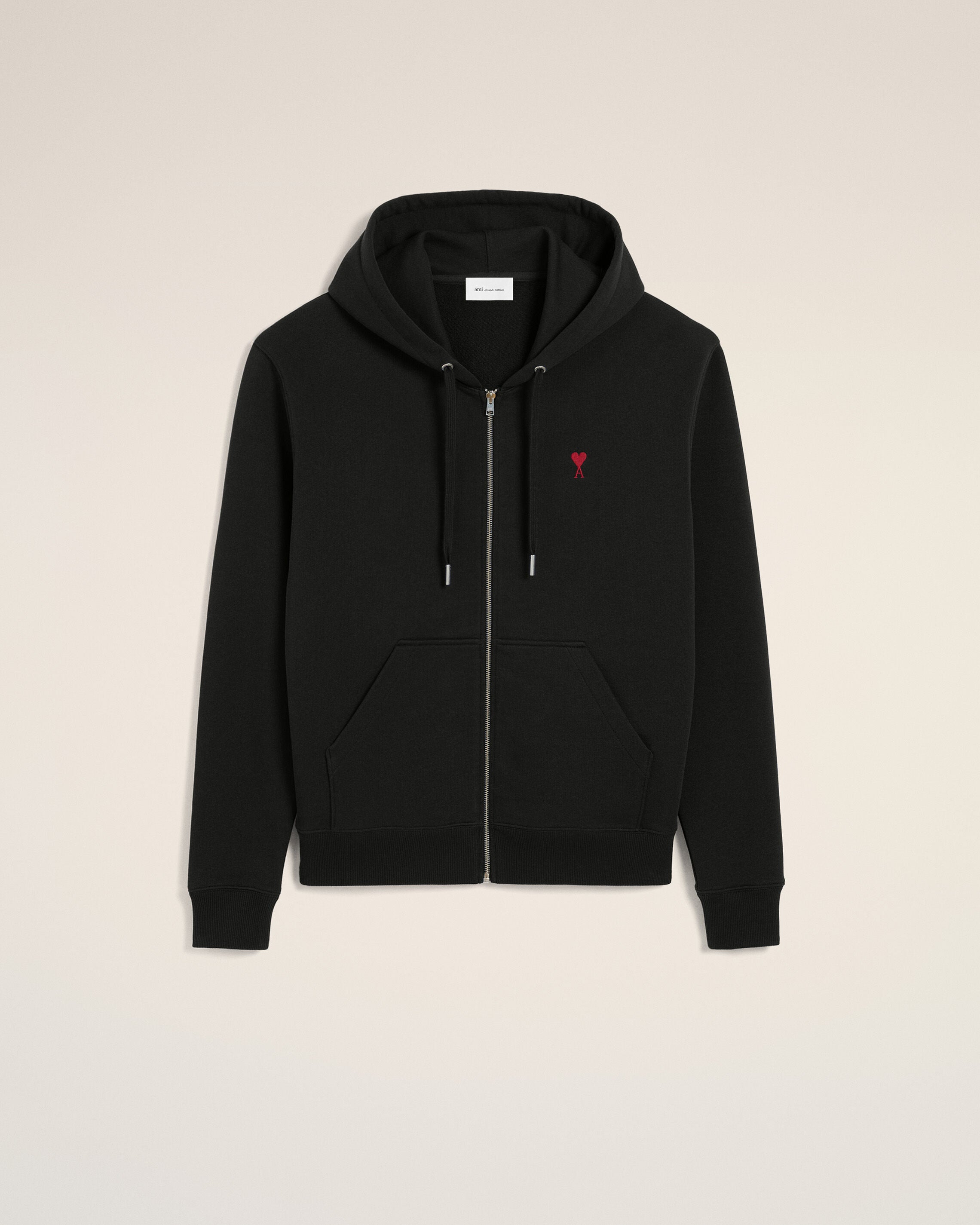Black Red Ami De Coeur Zipped Hoodie | AMI PARIS