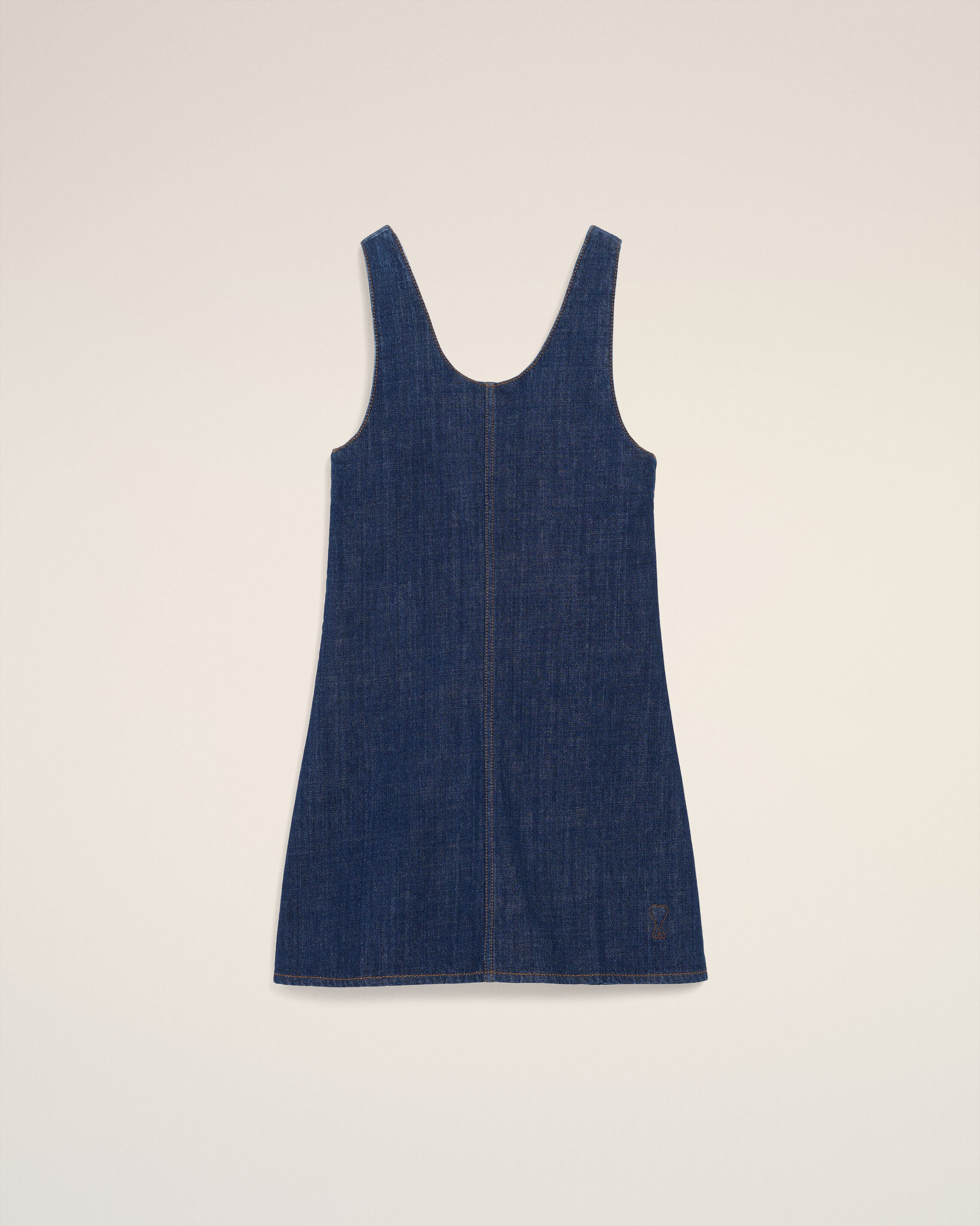INDIGO Blue Cotton Short Strapped Dress | Ami Paris