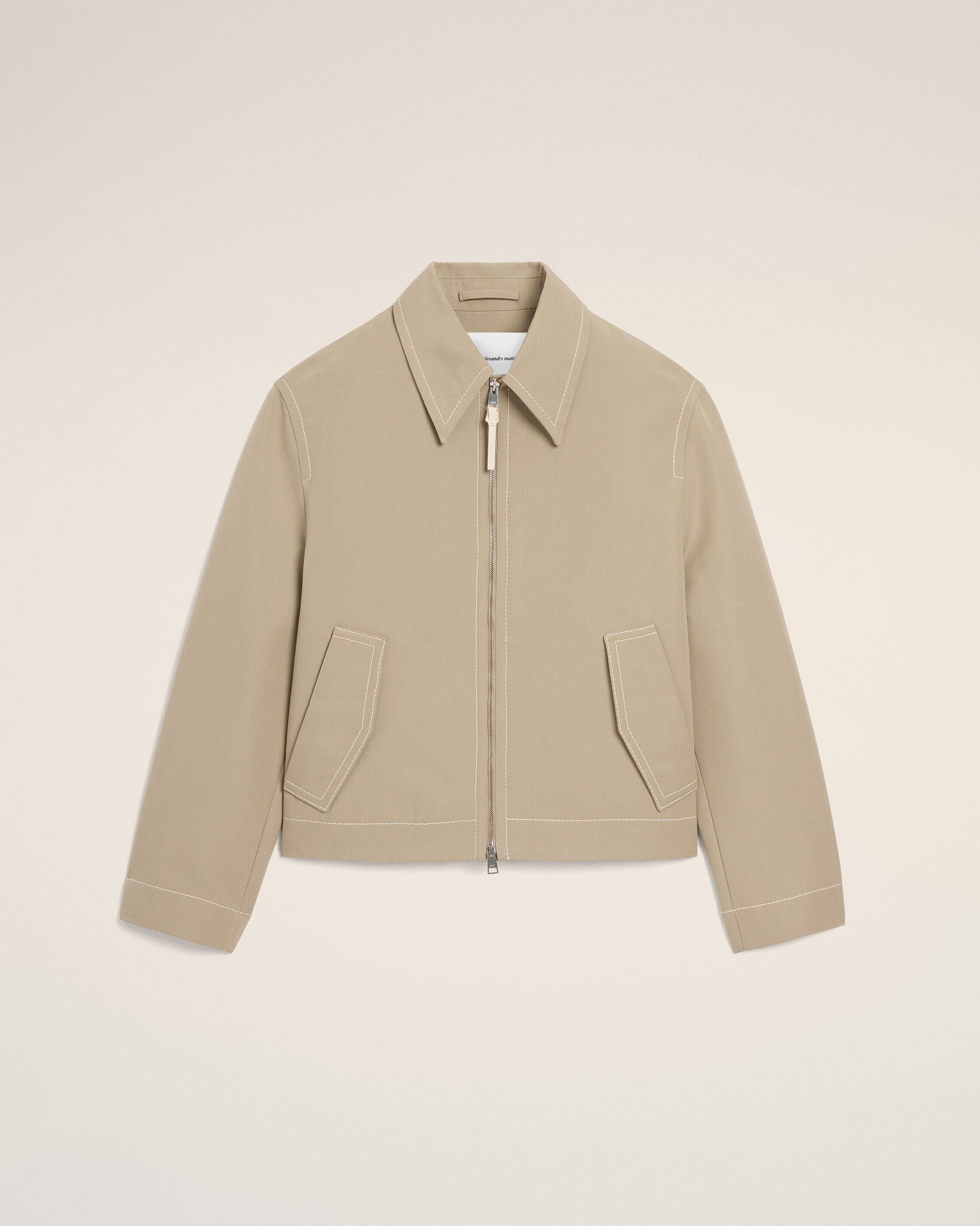 TAUPE BEIGE Beige Cotton Zipped Jacket | Ami Paris