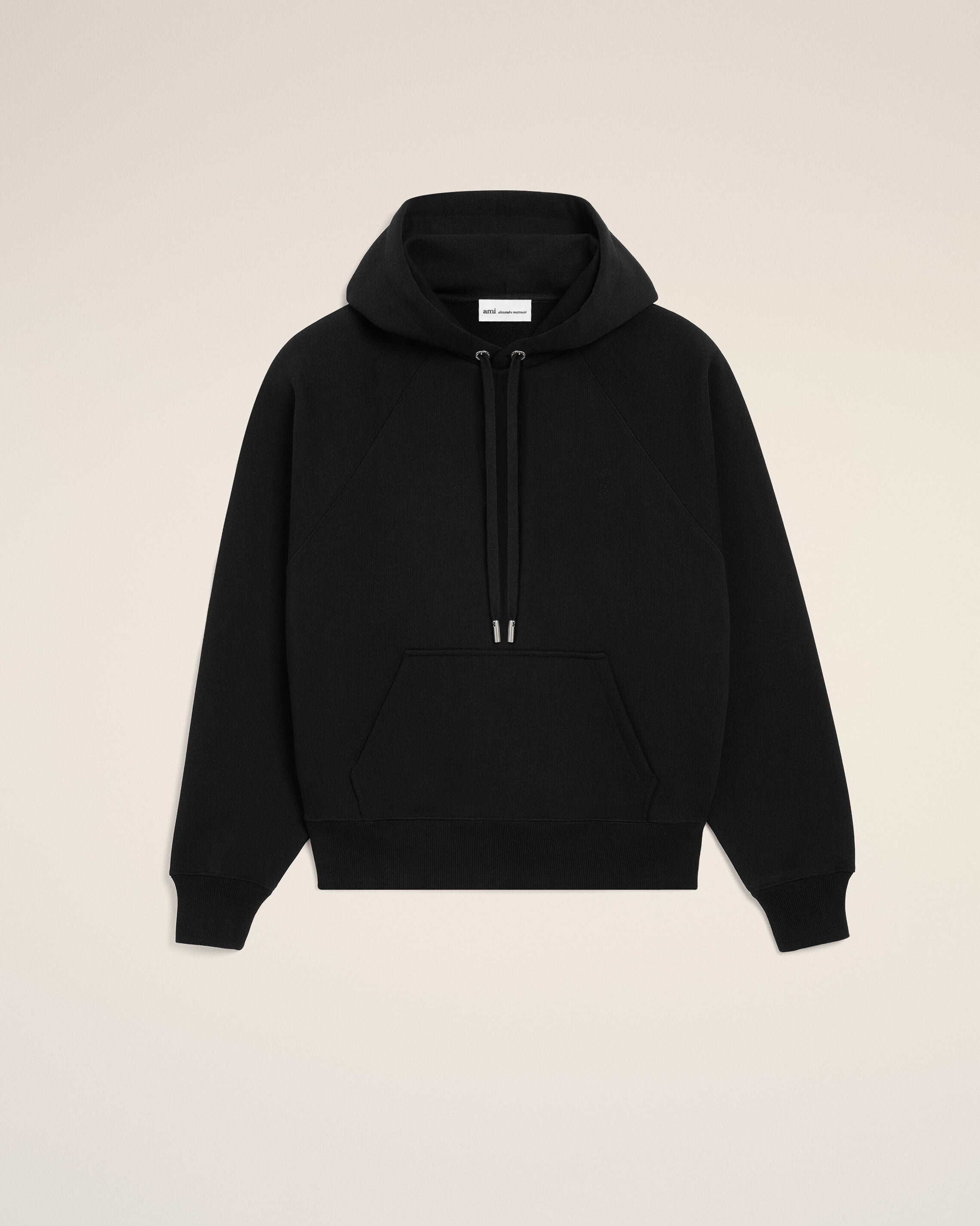 BLACK Black Cotton Ami De Coeur Hoodie | AMI PARIS
