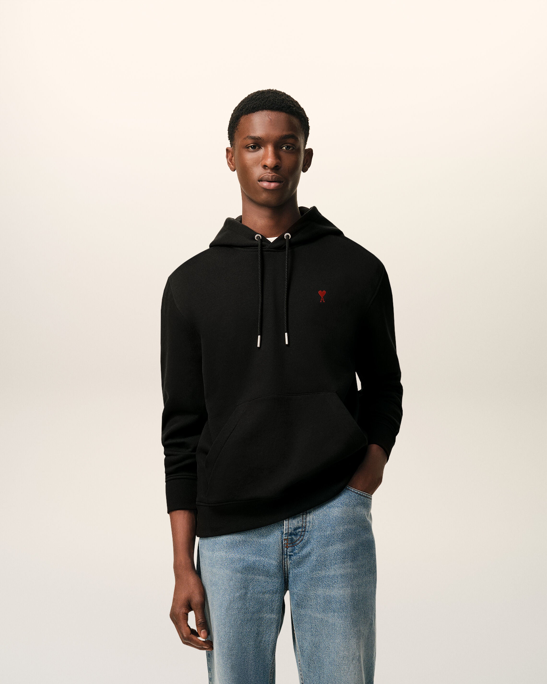 Black Red Ami De Coeur Hoodie | AMI PARIS