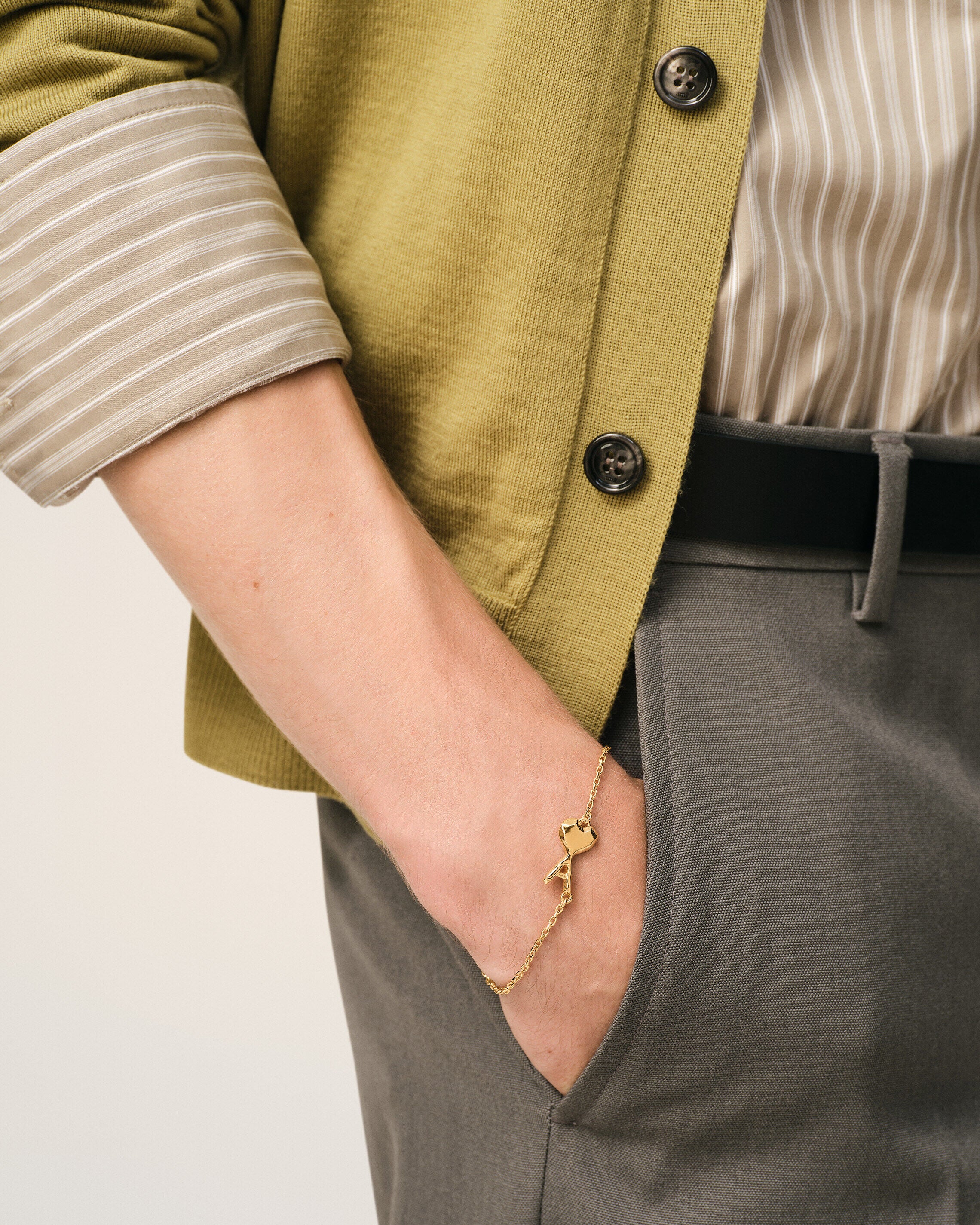 GOLD Gold Brass Thin Hammered Ami De Coeur Bracelet | Ami Paris