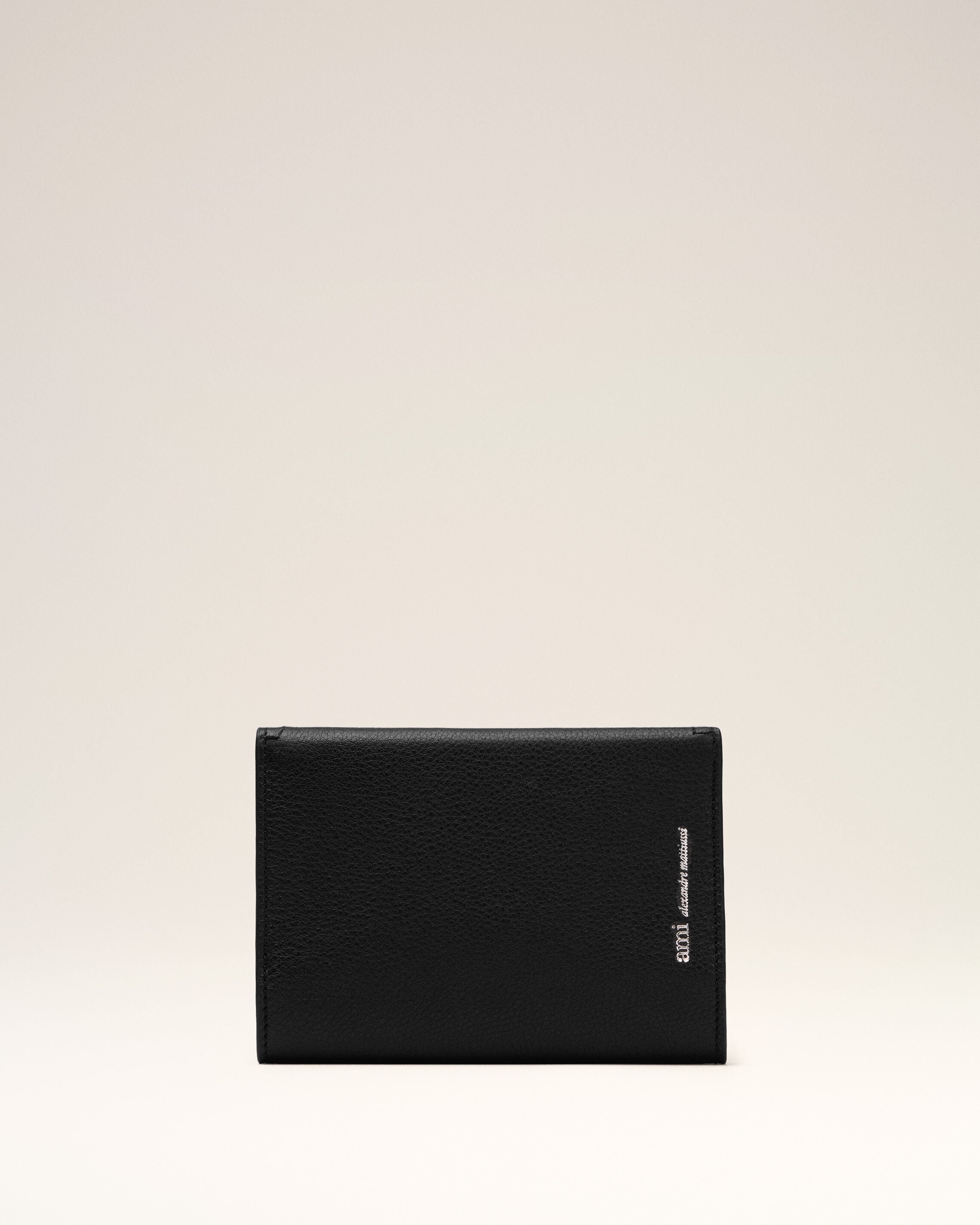 BLACK Black Taurillon Leather Etienne Envelope Passport Holder | Ami Paris