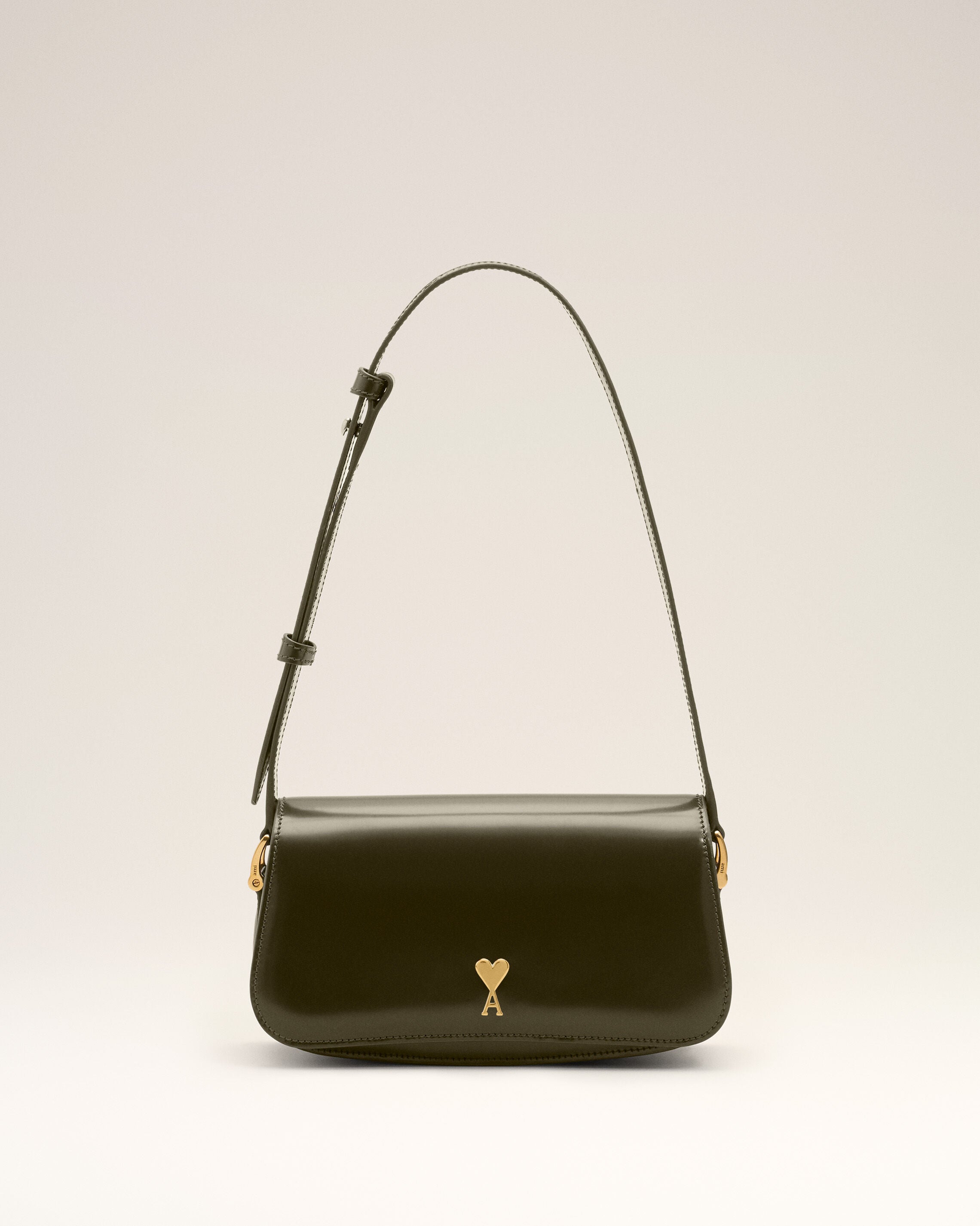 DARK KHAKI Green Cow Leather Shoulder Paris Paris Bag | Ami Paris