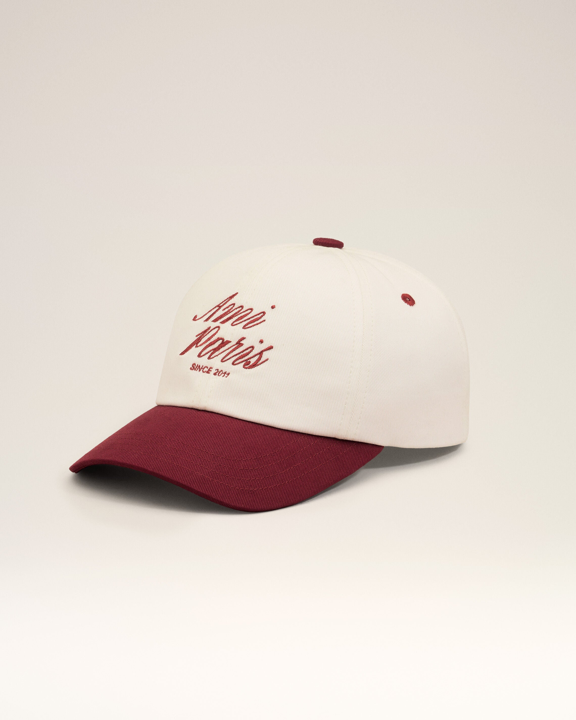 RUBIS/CREAM Red And White Bicolor Cotton Ami Paris Cap | Ami Paris