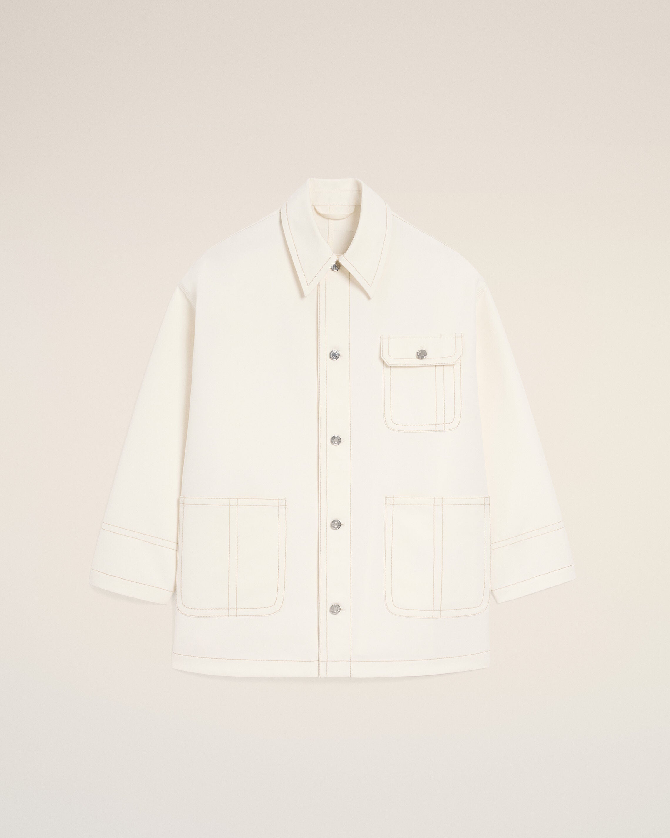 WHITE CREAM White Cotton Worker Jacket | Ami Paris