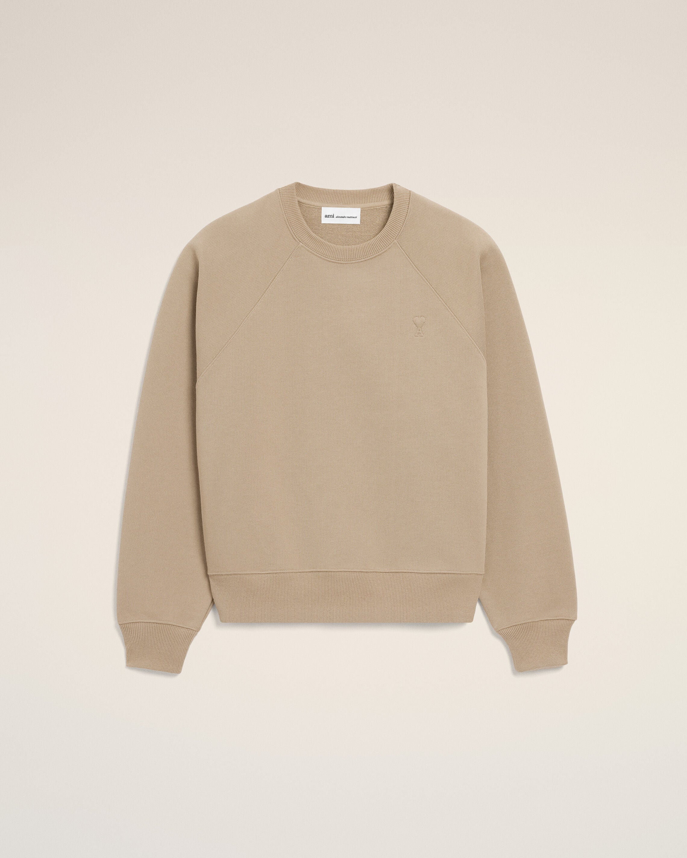TAUPE BEIGE Beige Cotton Embossed Ami De Coeur Sweatshirt | Ami Paris