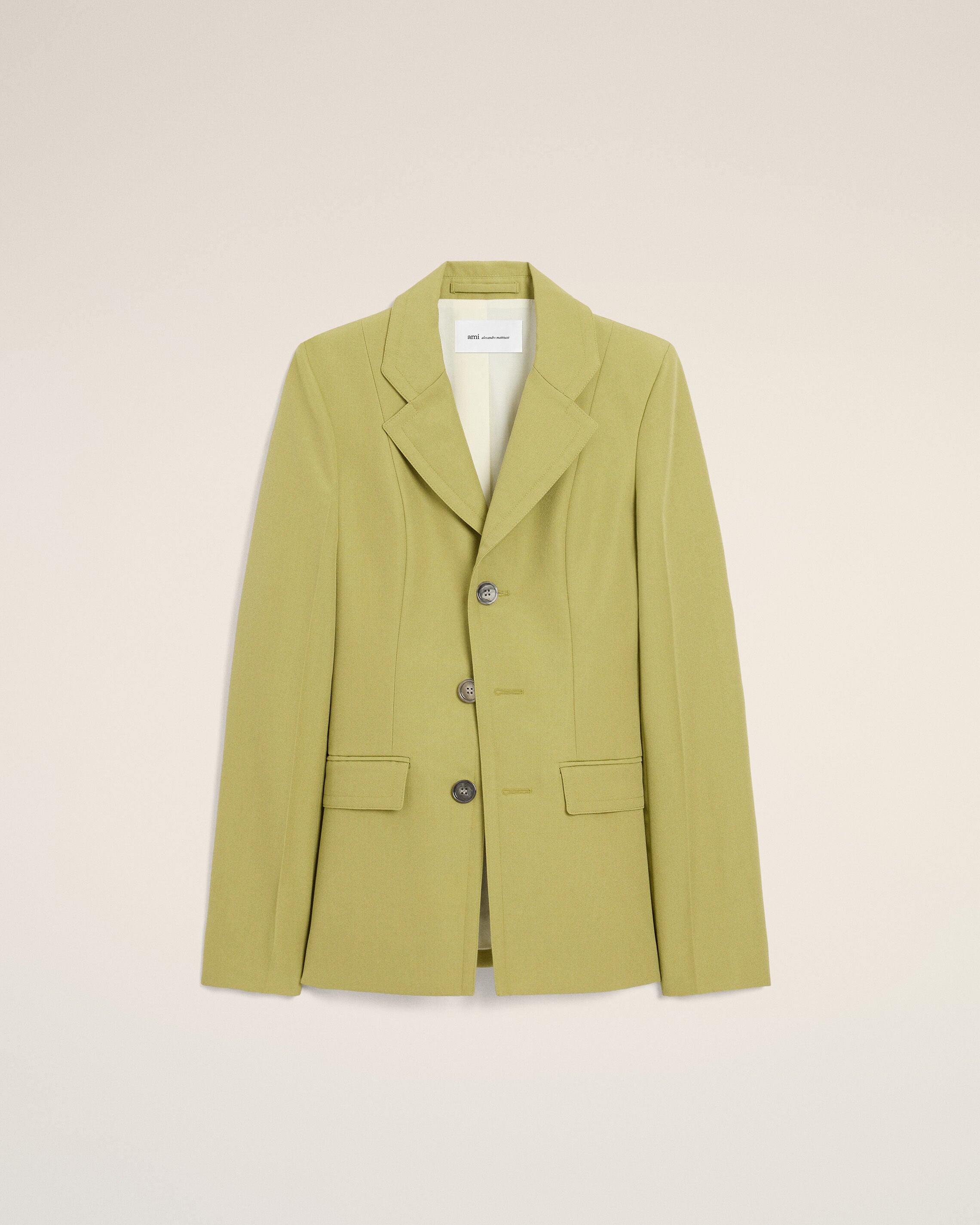 MATCHA Green New Wool Single Breasted Fitted Jacket | Ami Paris