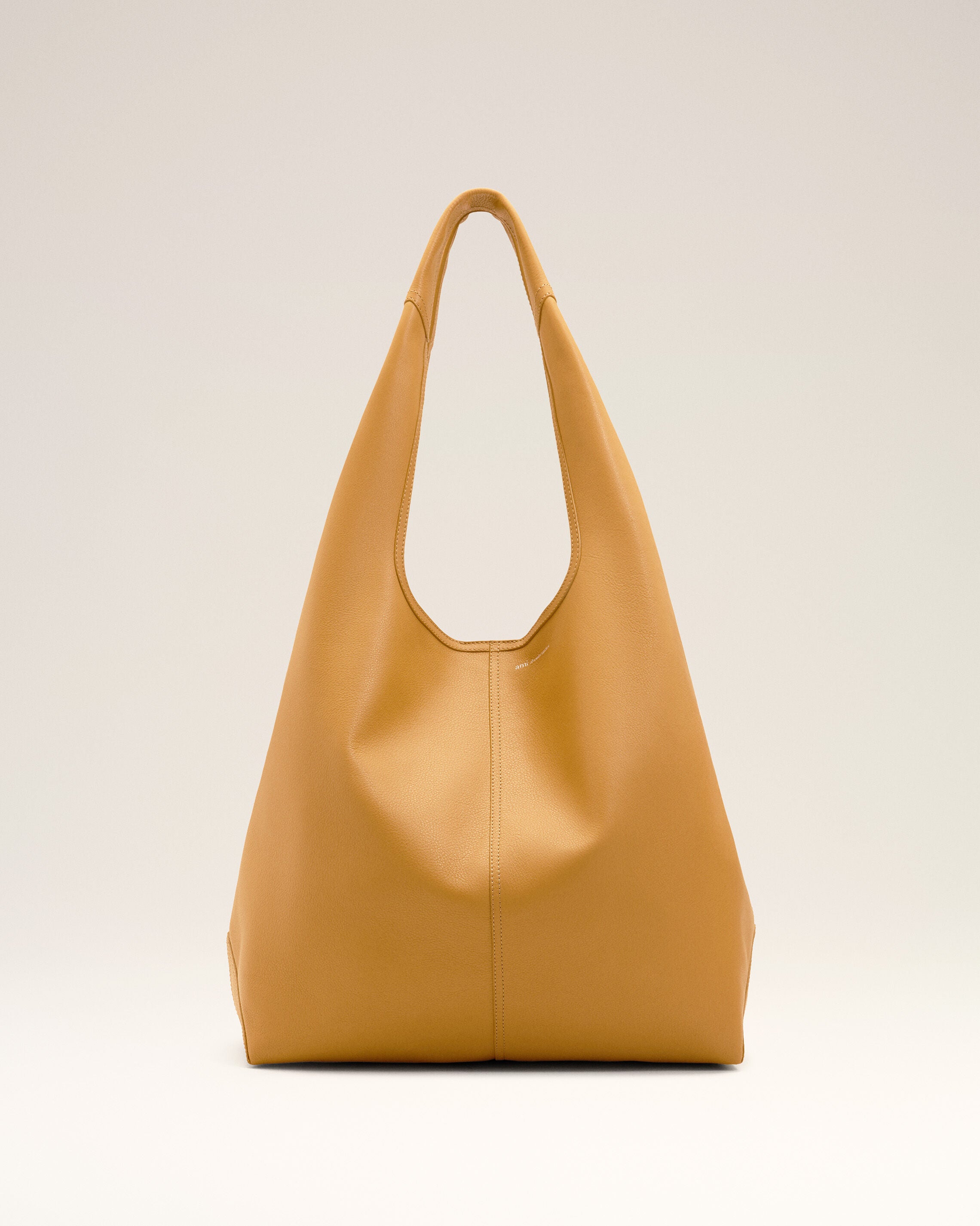 HONEY Yellow Taurillon Leather Etienne Hobo Bag | Ami Paris